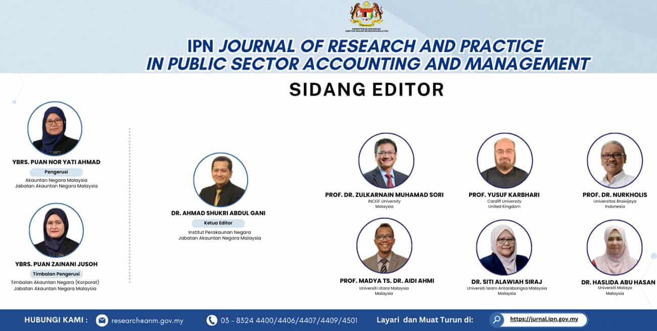 Tahniah Atas Pelantikan Sidang Editor Dan Lembaga Penasihat IPN Journal Of Research And Practice In Public Sector Accounting And Management 
